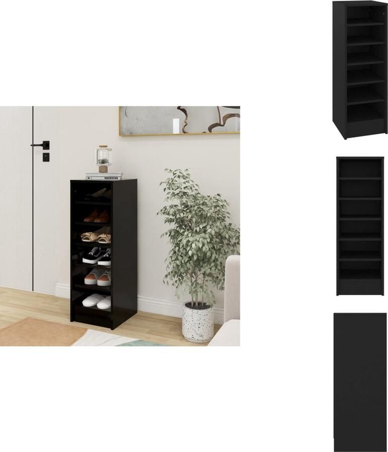 VidaXL Schoenenkast Schoenenkasten Schoenenopbergers Schoenenkast 31 5x35x90 cm bewerkt hout zwart