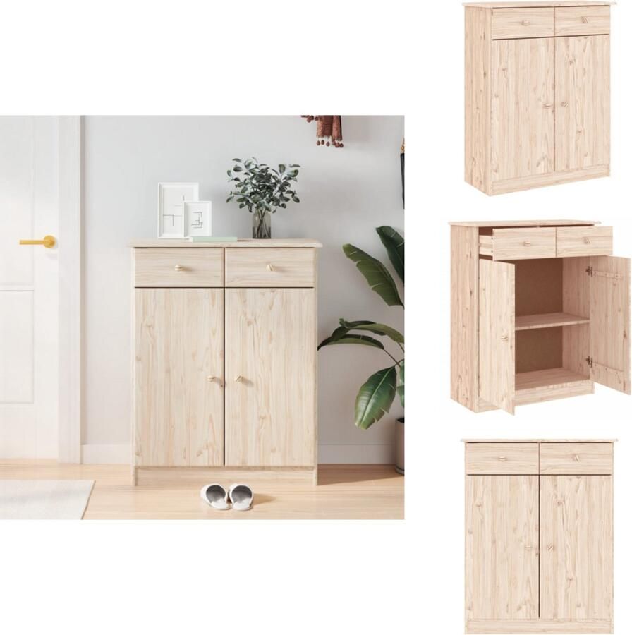 VidaXL Schoenenkast Schoenenkasten Schoenenrek Schoenenbank Schoenenkast ALTA 77x35x96 cm massief grenenhout