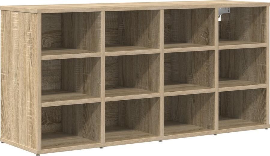 VidaXL Schoenenkast met plank met opslag Sonoma eiken 103x30x51 cm Bewerkt hout