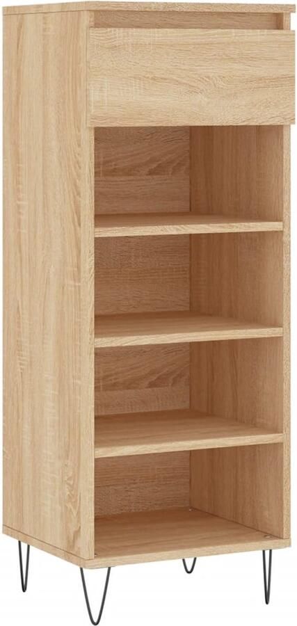 VidaXL Schoenenkast Sonoma Eiken 40x36x105 cm Schoenenkast Houten Schoenenkast Eiken Schoenenkast Opslagruimte Organisatie Schoenuitlegers Entreehal Woonkamer Slaapkamer