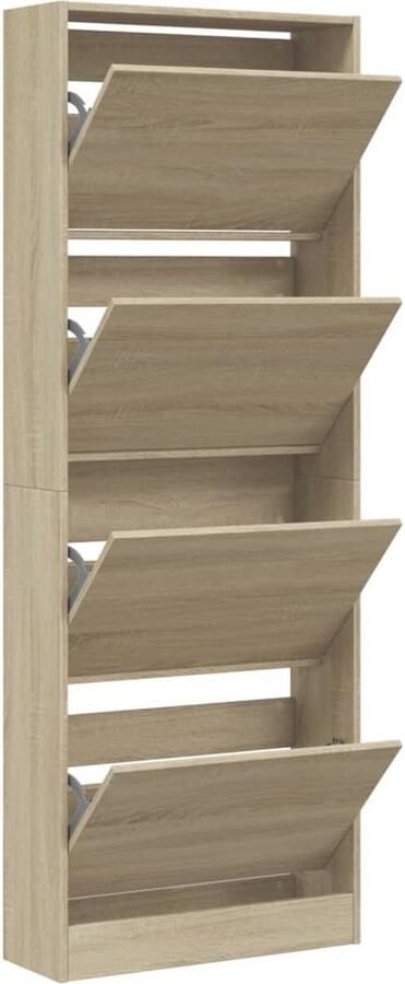 VidaXL Schoenenkast Sonoma Eiken 60x21x163 5 cm Schoenenrek Schoenenrekken Opbergrek Voor Schoenen Schoenenstellage - Foto 2