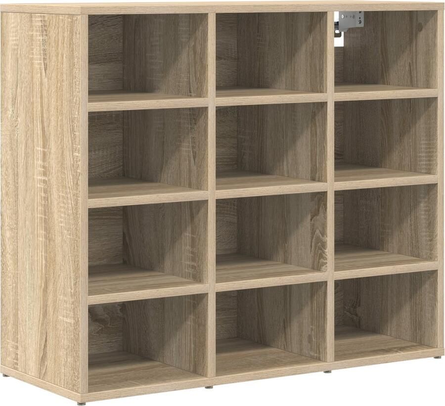 VidaXL Schoenenkast met plank met opslag Sonoma eiken 103x30x51 cm Bewerkt hout