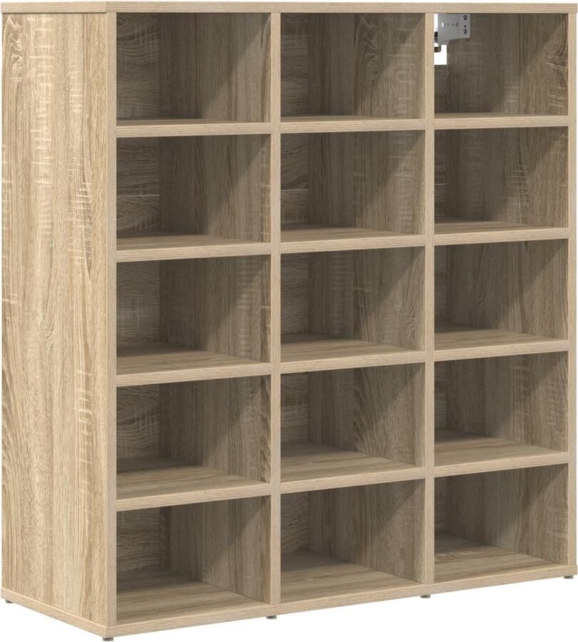 VidaXL Schoenenkast met plank met opslag Sonoma eiken 103x30x51 cm Bewerkt hout