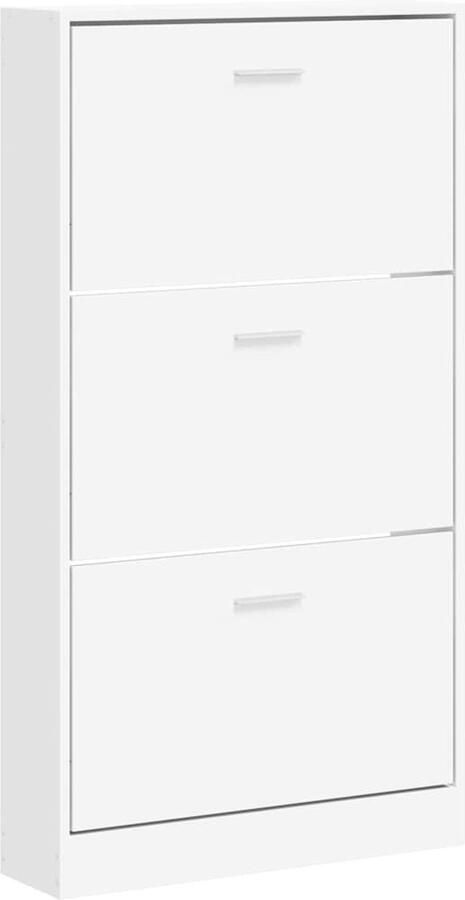VidaXL Schoenenkast 59x17x108 cm bewerkt hout hoogglans wit - Foto 3
