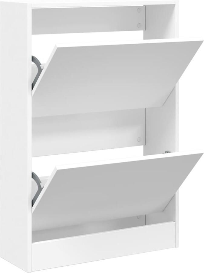 VidaXL Schoenenkast Wit 60x21x87 5 cm Bewerkt hout Schoenenrek Schoenenrekken Opbergrek Voor Schoenen Schoenenstellage