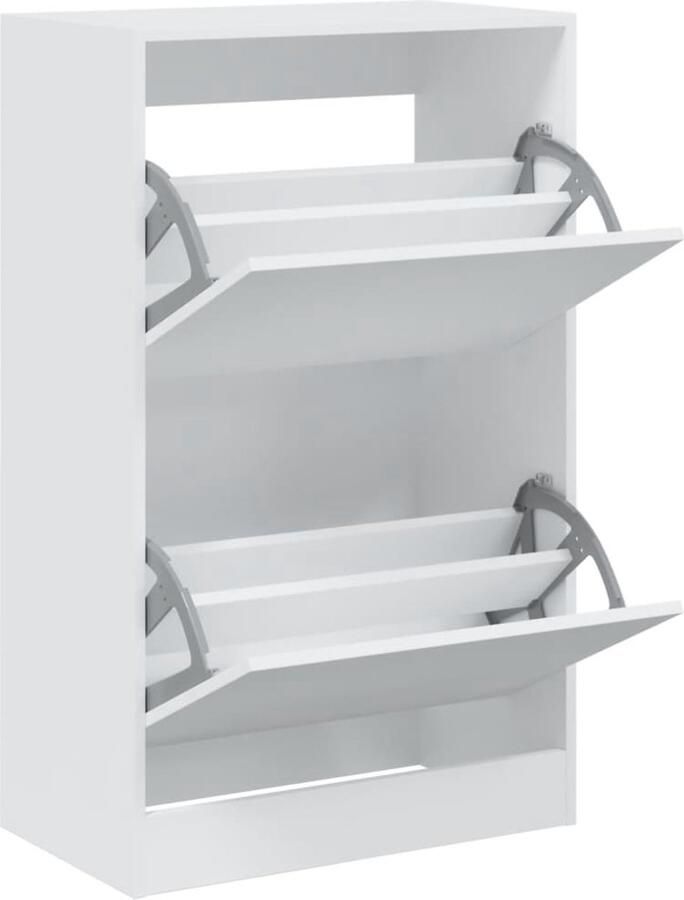 VidaXL Schoenenkast Wit 60x34x96 5 cm Bewerkt hout Schoenenrek Schoenenrekken Opbergrek Voor Schoenen Schoenenstellage
