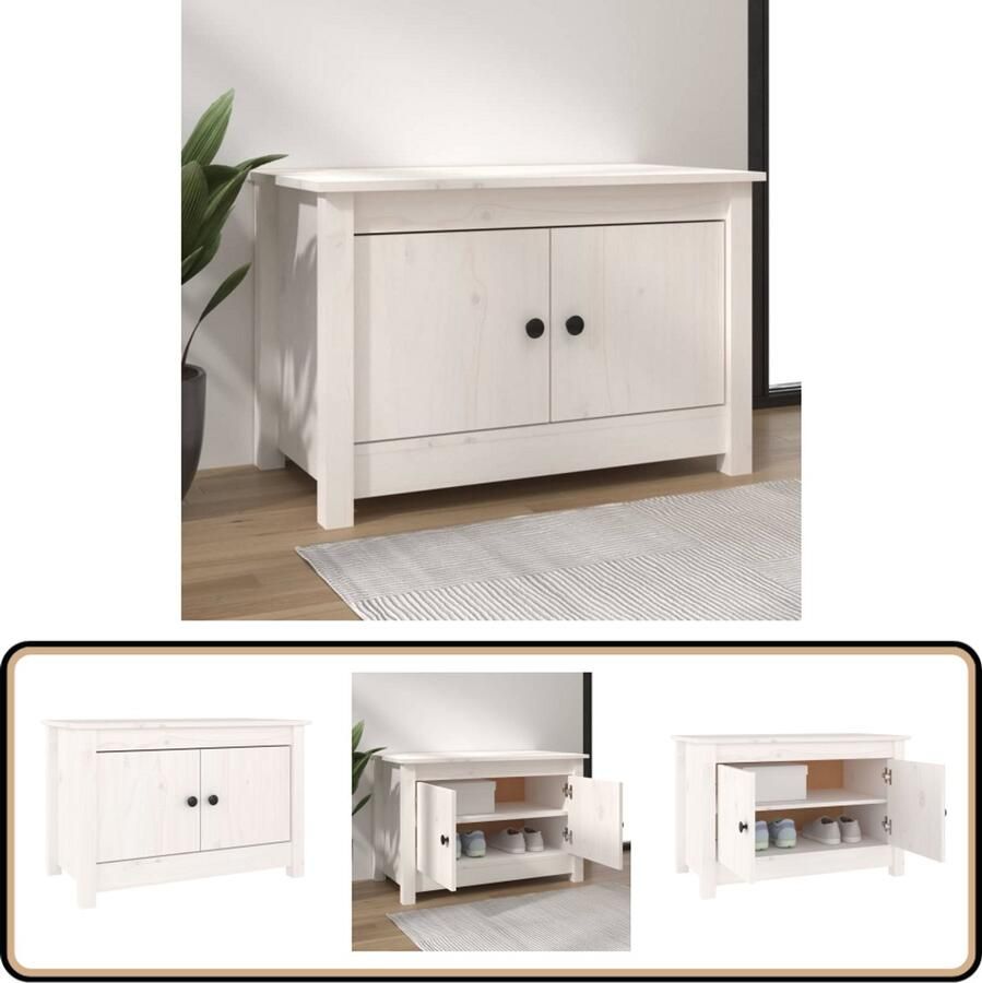 VidaXL Schoenenkast Wit Grenenhout 70x38x45 5 cm Schoenenkast Houten Kast Schoenen Rek Opbergkast Witte Schoenenkast Schoenuitlegger Interieur Decoratie Living Room Furniture Woonkamer Meubels Garderobe Bergruimte