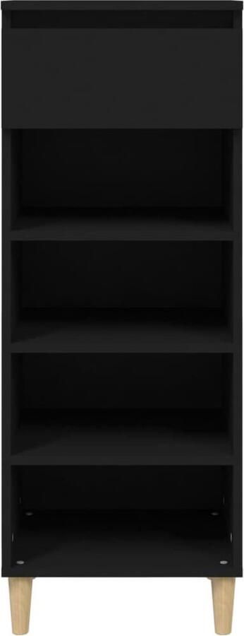 VidaXL Schoenenkast Zwart Bewerkt Hout 40x36x105 cm Schoenenkast Schoenen Rek Schoenuitlegger Bergruimte Kast Zwarte Schoenenkast Houten Schoenenkast - Foto 2