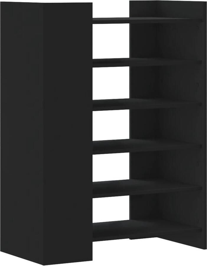 VidaXL Schoenenkast Zwart Bewerkt Hout 74 5x37 5x100 cm Schoenenkast Houten Schoenenkast Schoenenopbergers Organisatie Interieurdecoratie