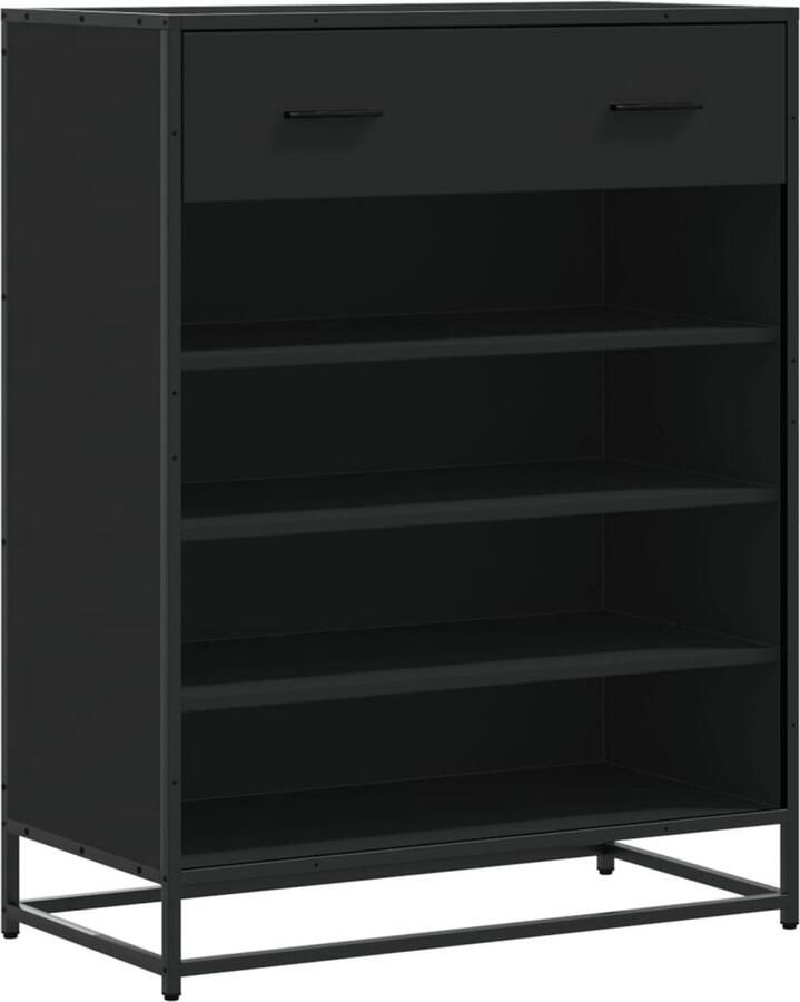 VidaXL Schoenenkast Zwart Hout en Metaal 97 5 cm