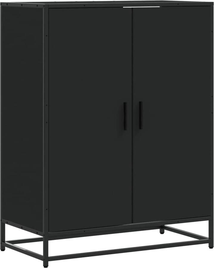 VidaXL schoenenkast zwart hout en metaal