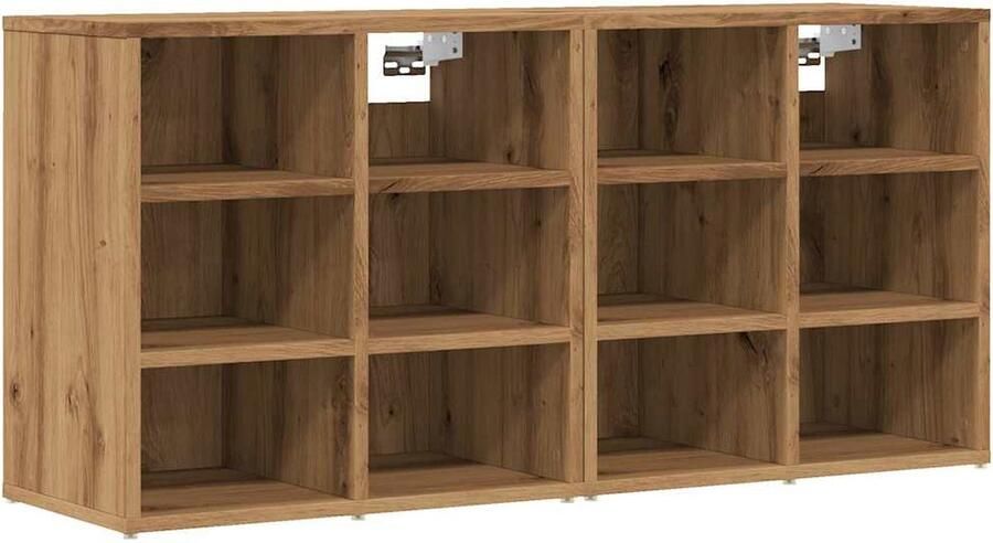 VidaXL Schoenenkasten 2 st 52x30x50 cm artisanaal eiken