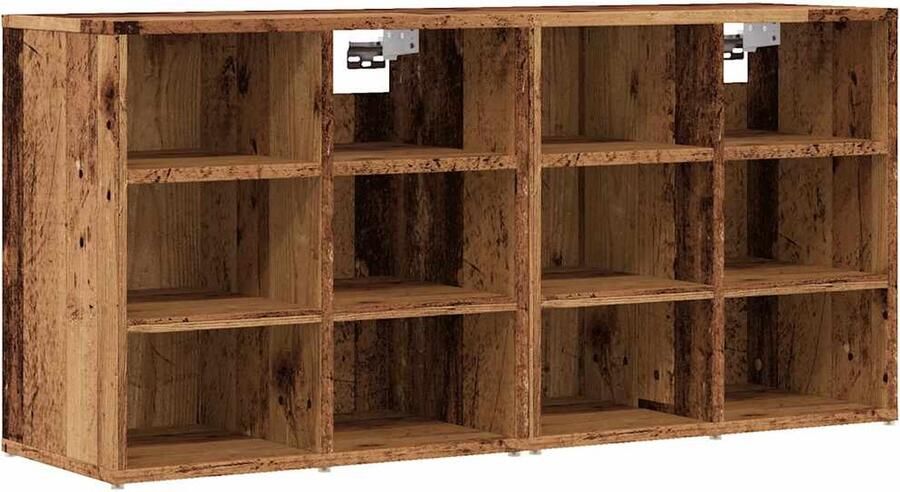 VidaXL Schoenenkasten 2 st 52x30x50 cm oud houtkleurig