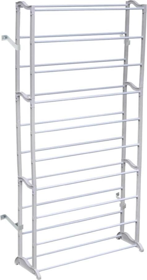 VidaXL Schoenenrek 10-laags 40 Paar Polyester Schoenenrek Schoenenkast Opbergruimte Organisatie Entreehal