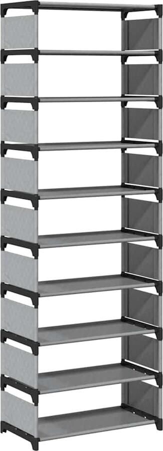 VidaXL Schoenenrek 10-laags 54x28x158 cm Grijs