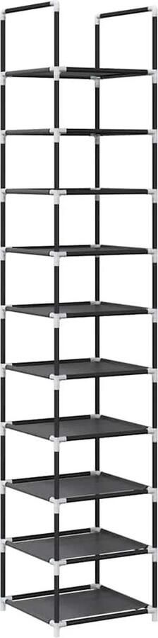 VidaXL Schoenenrek 10-laags Zwart 33x33x174 cm