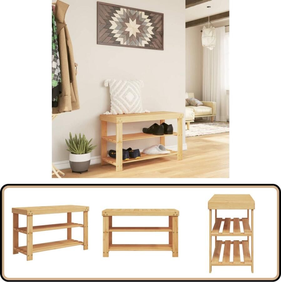VidaXL -Schoenenrek-3-laags-70x27 5x45-cm-bamboe