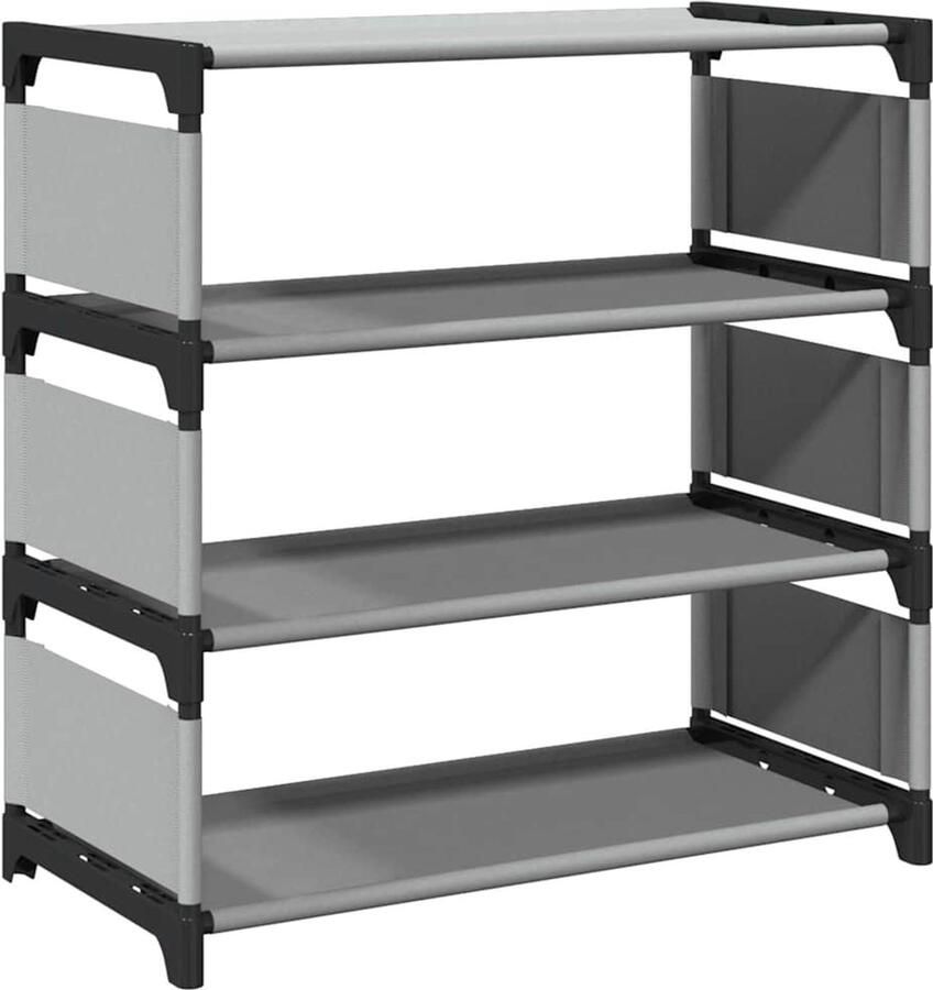 VidaXL Schoenenrek 4-laags 54x28x55 cm nonwoven stof grijs