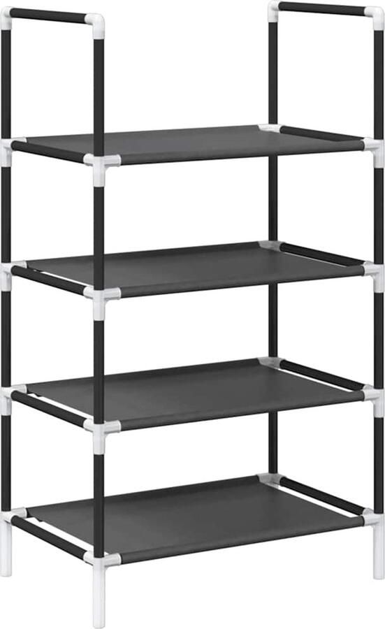 VidaXL Schoenenrek 4-laags zwart 44x28x77 cm