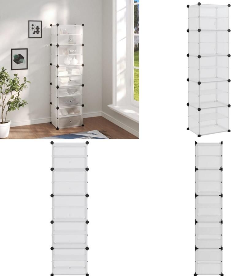 VidaXL Schoenenrek 44x31 5x153 5 cm polypropeen transparant Schoenenrek Schoenenrekken Opbergrek Voor Schoenen Schoenenstellage
