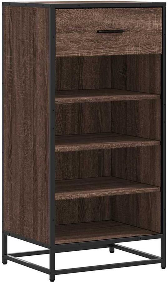 VidaXL Schoenenrek 48x38x97 5 cm bewerkt hout bruin eikenkleurig - Foto 2