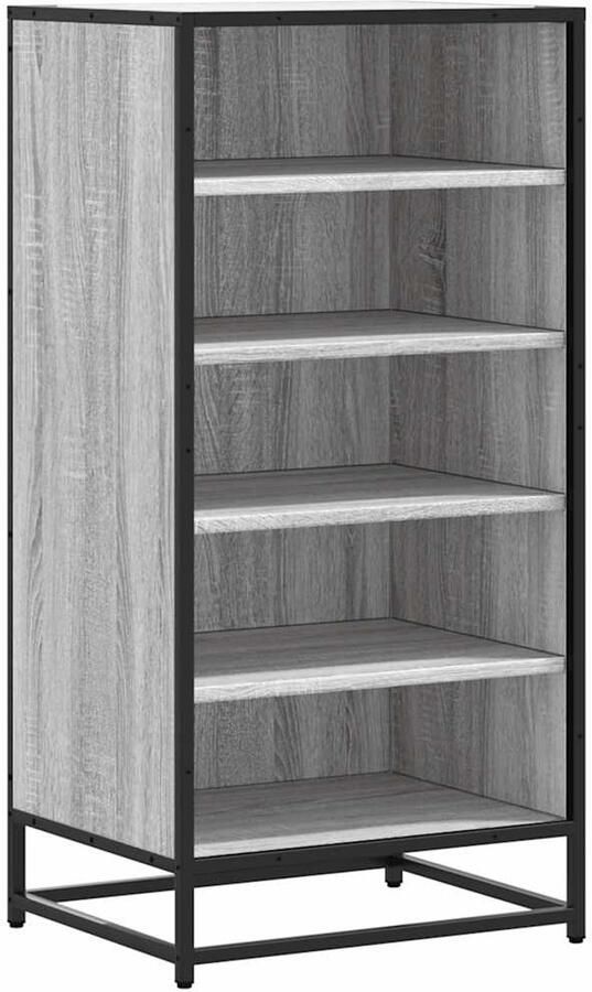 VidaXL Schoenenrek 48x38x97 5 cm bewerkt hout grijs sonoma eikenkleur
