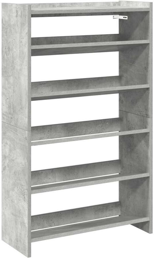 VidaXL Schoenenrek 60x25x100 cm bewerkt hout betongrijs