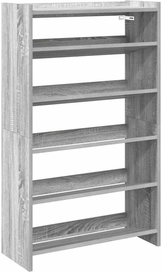 VidaXL Schoenenrek 60x25x100 cm bewerkt hout grijs sonoma eikenkleurig