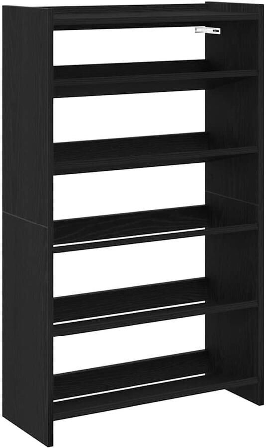 VidaXL Schoenenrek 60x25x100 cm bewerkt hout zwart