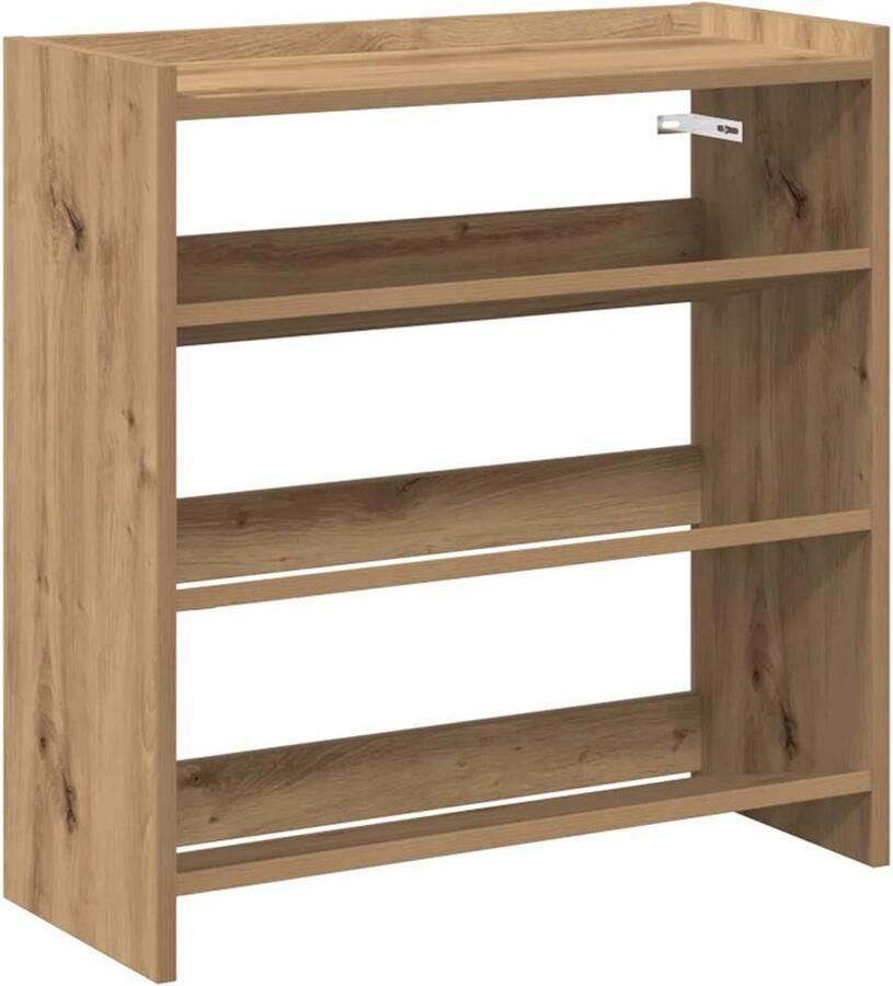 VidaXL Schoenenrek 60x25x62 cm bewerkt hout artisanaal eikenkleur