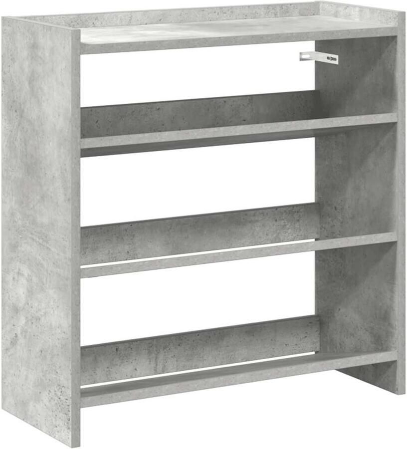 VidaXL Schoenenrek 60x25x62 cm bewerkt hout betongrijs