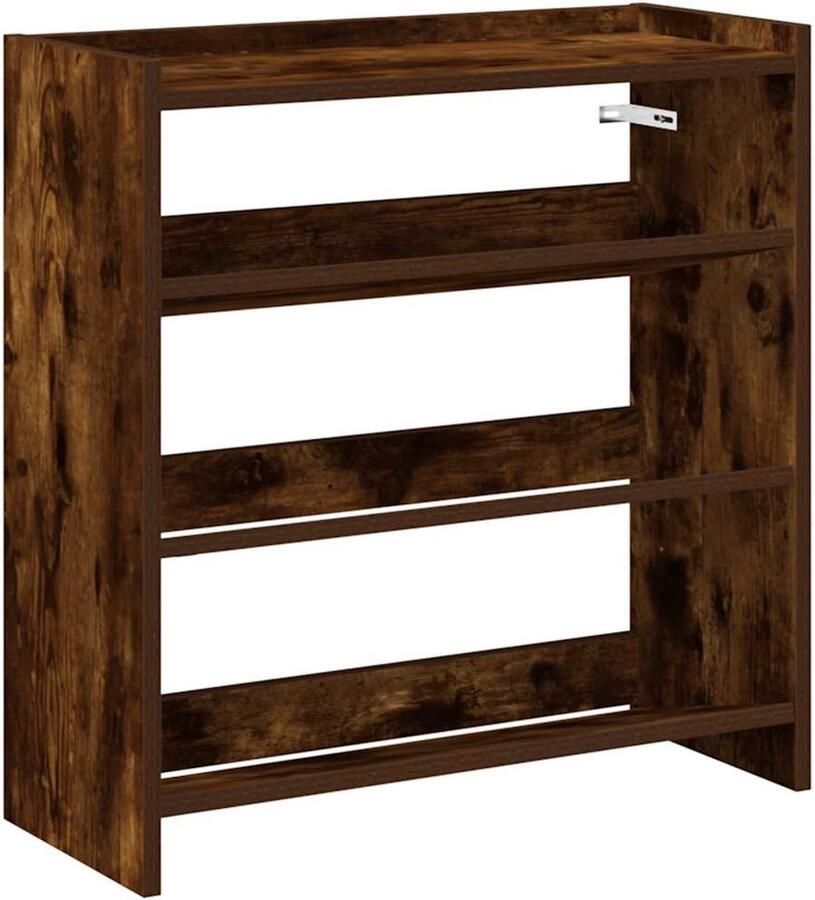 VidaXL Schoenenrek 60x25x62 cm bewerkt hout gerookt eikenkleurig