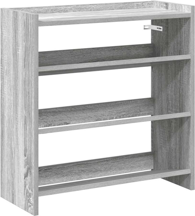 VidaXL Schoenenrek 60x25x62 cm bewerkt hout grijs sonoma eikenkleurig