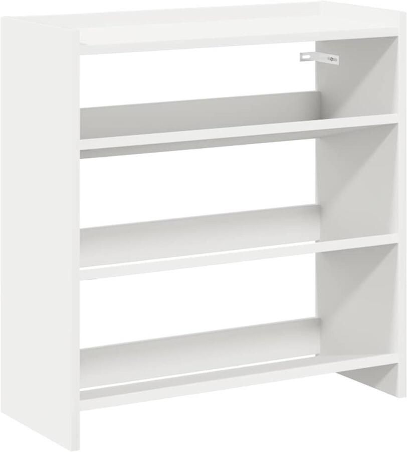 VidaXL Schoenenrek 60x25x62 cm Wit Bewerkt hout