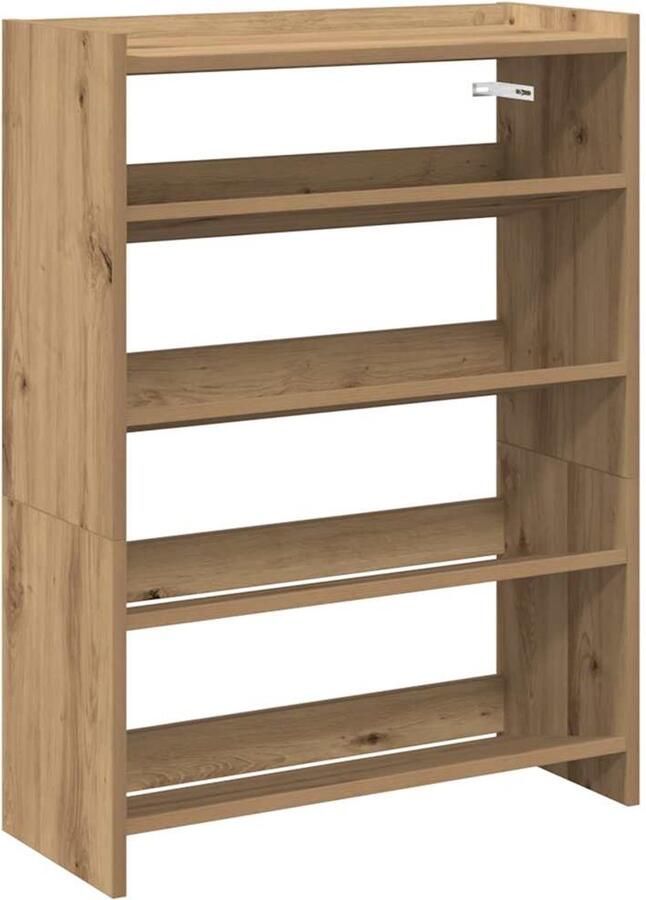 VidaXL Schoenenrek 60x25x81 cm bewerkt hout artisanaal eikenkleur