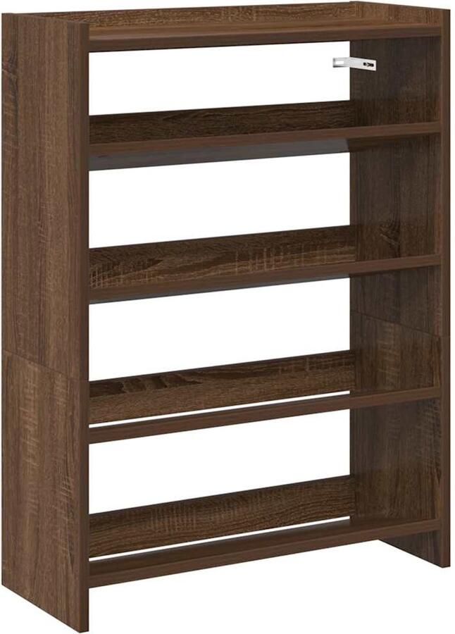 VidaXL Schoenenrek 60x25x81 cm bewerkt hout bruin eikenkleur
