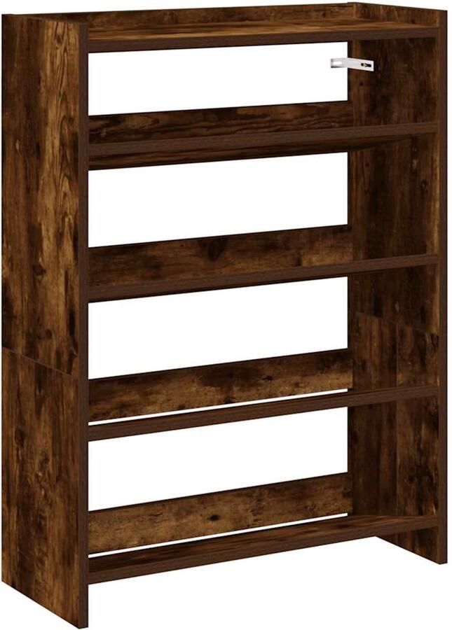 VidaXL Schoenenrek 60x25x81 cm bewerkt hout gerookt eikenkleurig