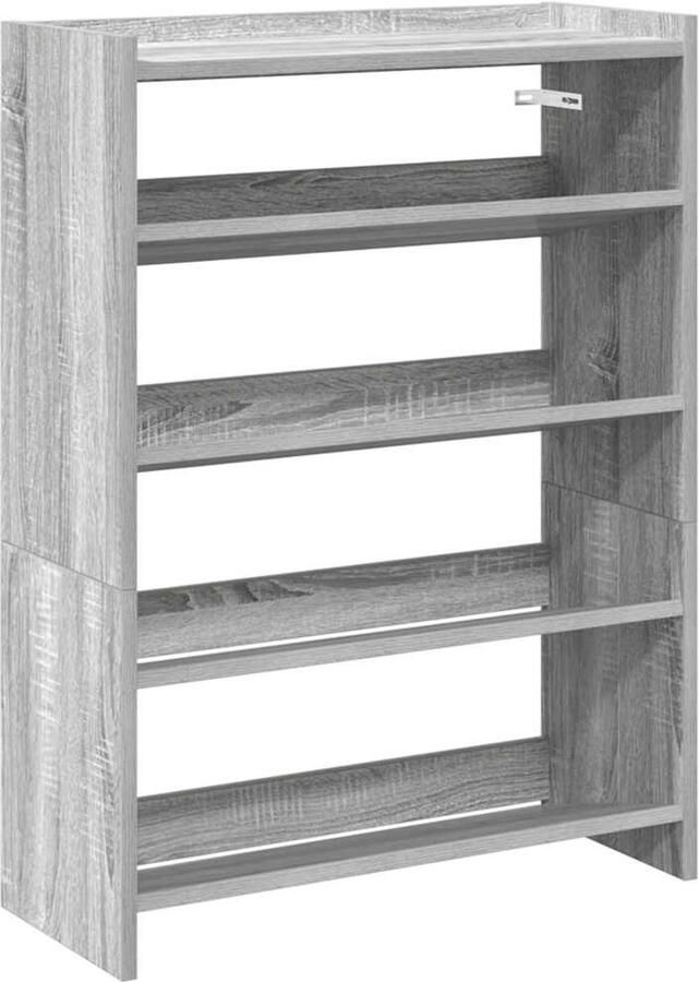 VidaXL Schoenenrek 60x25x81 cm bewerkt hout grijs sonoma eikenkleurig