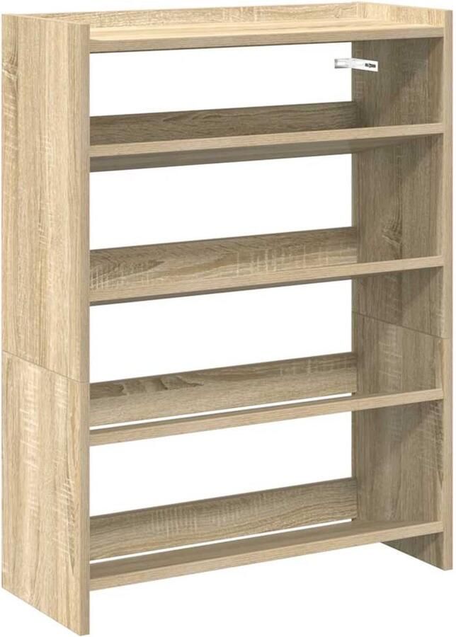 VidaXL Schoenenrek 60x25x81 cm bewerkt hout sonoma eikenkleurig