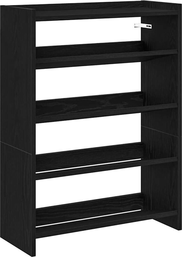 VidaXL Schoenenrek 60x25x81 cm Zwart Bewerkt hout