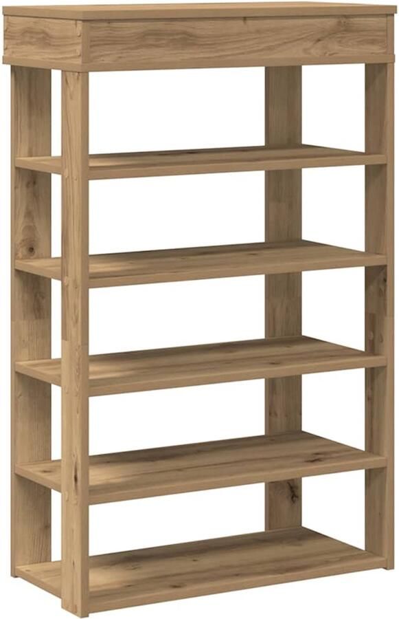 VidaXL Schoenenrek 60x30x98 cm bewerkt hout artisanaal eikenkleur