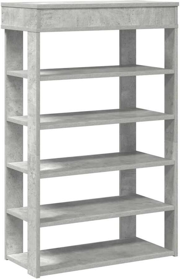 VidaXL Schoenenrek 60x30x98 cm bewerkt hout betongrijs