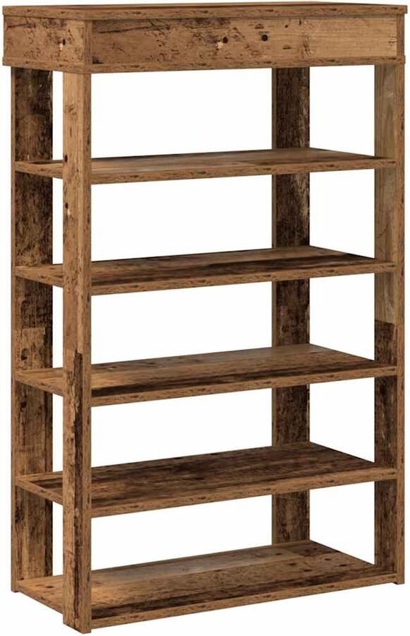 VidaXL Schoenenrek 60x30x98 cm bewerkt hout oud houtkleurig