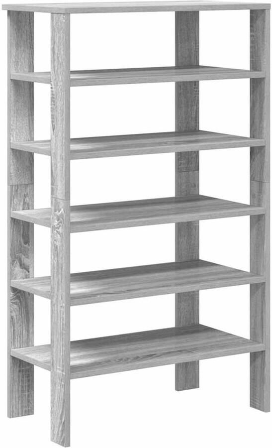 VidaXL Schoenenrek 61x32x105 cm bewerkt hout grijs sonoma eikenkleurig