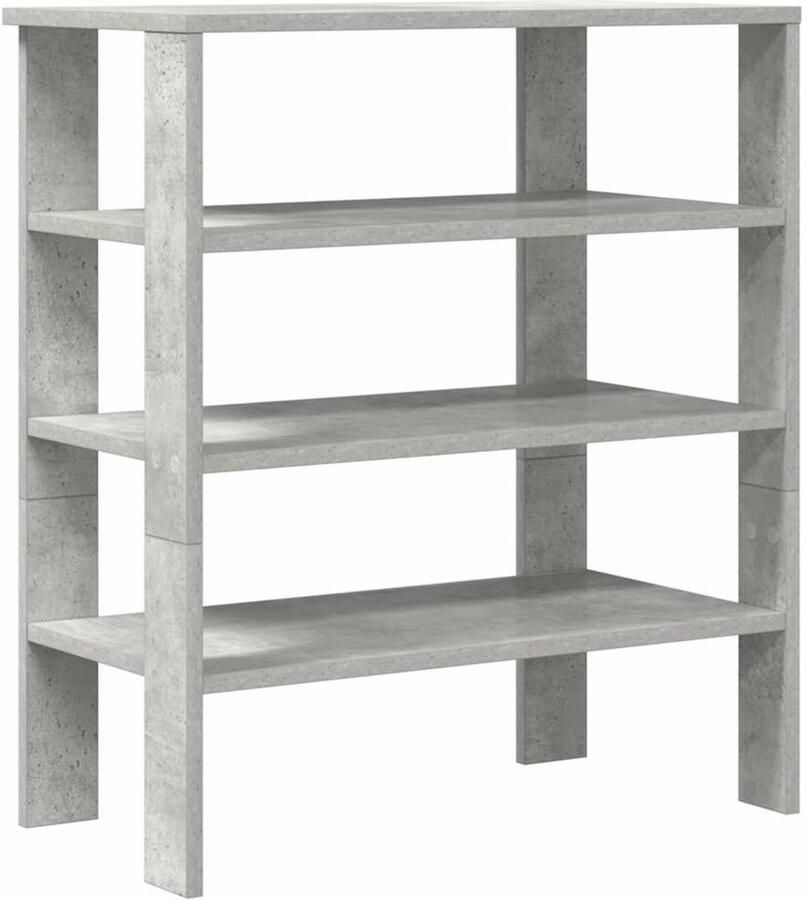 VidaXL Schoenenrek 61x32x70 cm bewerkt hout betongrijs