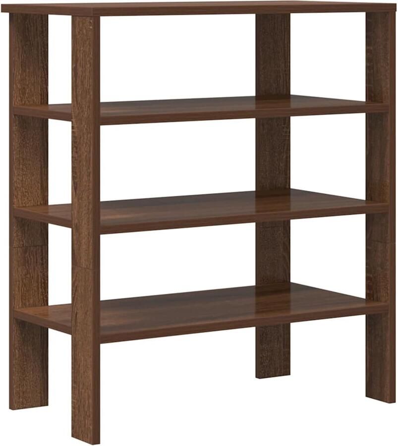VidaXL Schoenenrek 61x32x70 cm bewerkt hout bruin eikenkleur