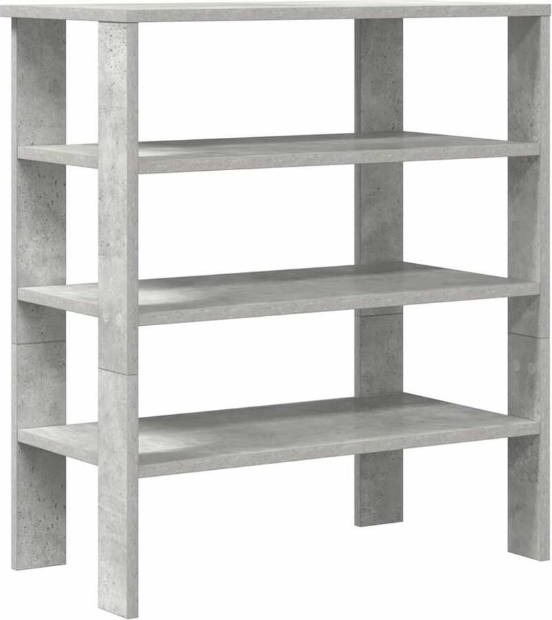 VidaXL Schoenenrek 61x32x70 cm Bewerkt hout Grijs