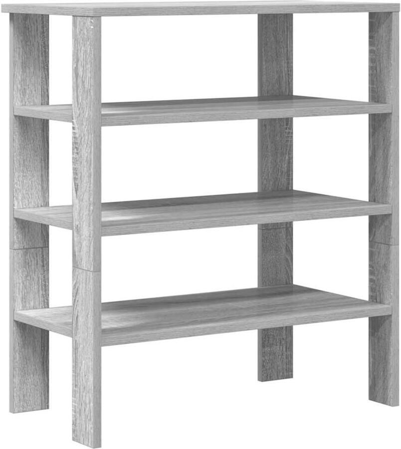 VidaXL Schoenenrek 61x32x70 cm bewerkt hout grijs sonoma
