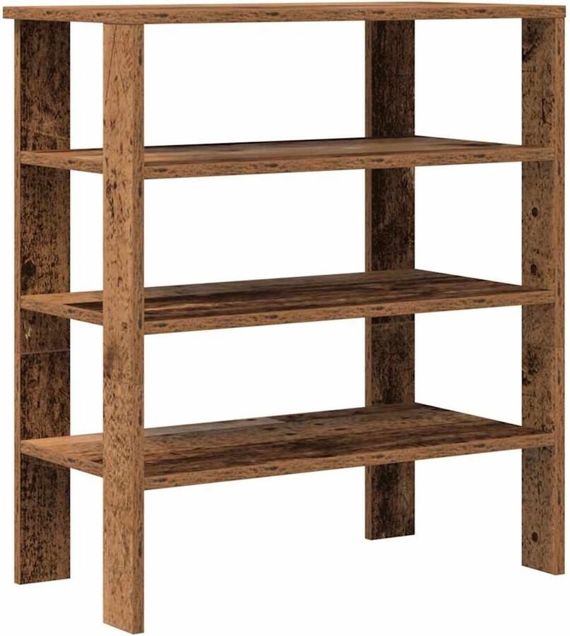 VidaXL Schoenenrek 61x32x70 cm bewerkt hout oud houtkleurig