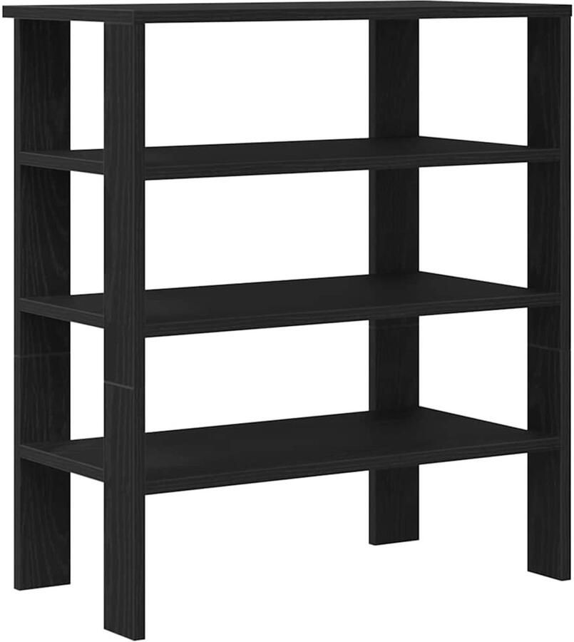 VidaXL Schoenenrek 61x32x70 cm bewerkt hout zwart